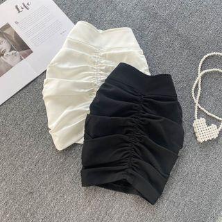Plain Ruched Skirt