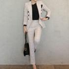 Set: Double-breasted Check Blazer + Pants