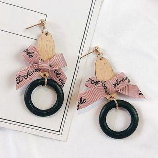 Lettering Bow Statement Earring