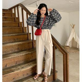 Belted Baggy-fit Pants