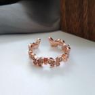 Rhinestone Butterfly Open Ring 1 Piece - Ring - Rose Gold - One Size