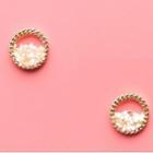 Shell Ear Stud 1 Pair - 925 Silver Needle - Gold - One Size