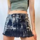 Tie-dye Distressed Denim Mini Skirt