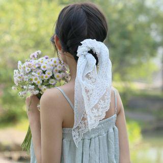 Floral Panel Lace Scarf Hair Tie