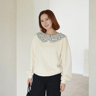 Polka-dot Capelet Sweatshirt