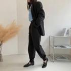 Set: Single-breasted Loose-fit Blazer + Two-way Dress Pants
