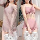 Set: Drawstring Bikini + Cover-up Top