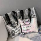 Set: Lettering Shopper Bag + Sequined Zip Pouch