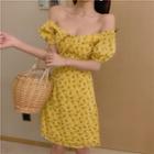 Pineapple Print V-neck Short-sleeve Dress