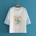 Robot Print Raglan-sleeve T-shirt