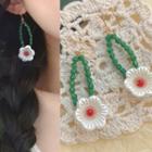 Resin Flower Dangle Earring 1 Pair - 0683a - White - One Size