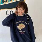 Vintage Butter Print Round-neck Sweater