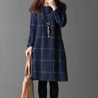 Window Panel Long Sleeve Dress