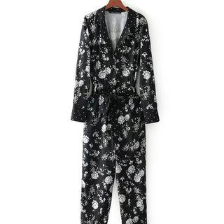 Printed Tie-waist Jumpsuit