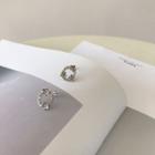 Flower Asymmetrical Sterling Silver Earring E293 - 1 Pair - Silver - One Size