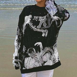 Abstract Print Sweatshirt