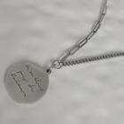 Disc Pendant Stainless Steel Necklace Silver - One Size