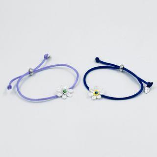 Flower-charm Cord Bracelet