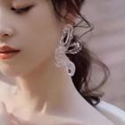 Wedding Butterfly Faux Crystal Earring 1 Pair - Stud Earrings - White Earrings - One Size