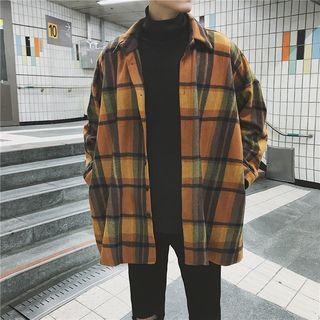 Loose-fit Plaid Wool Shirt
