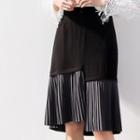 Asymmetric Pleated Panel Skirt