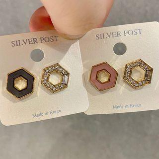Non-matching Hexagon Stud Earring