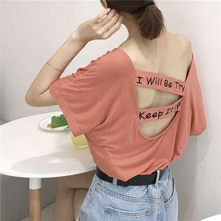 Short-sleeve Back Cut Out T-shirt