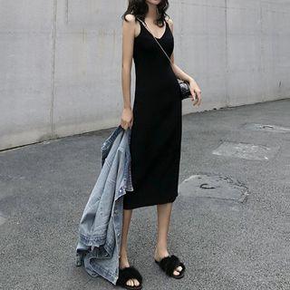 Strappy Midi Knit Sheath Dress