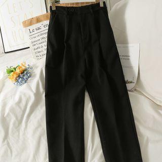 Elastic High-waist Woolen Dress Pants