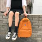 Embroidered Nylon Zip Backpack