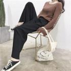 Plain Pleated Wide-leg Pants