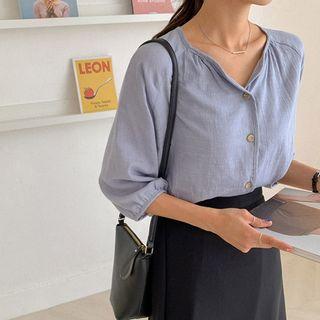 Two-way Balloon-sleeve Blouse