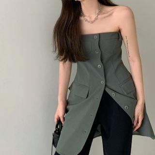 Strapless Button-up Dress