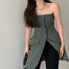 Strapless Button-up Dress