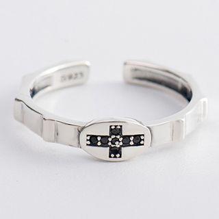 925 Sterling Silver Cross Open Ring S925 Sterling Silver - Cross - One Size