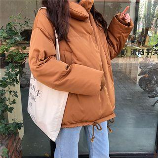 Plain Stand Collar Padded Coat