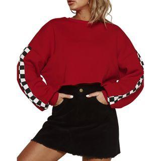 Checked Panel Sweatshirt