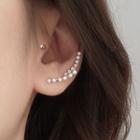 Faux Pearl Sterling Silver Curve Earring