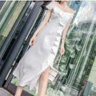 Ruffle-hem Off-shoulder Dress