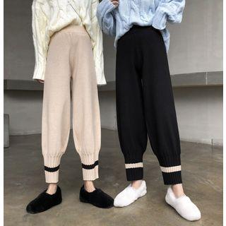 Color-block Loose-fit Knit Pants