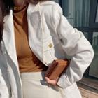 Lapel Double-breasted Sheath Long-sleeve Coat