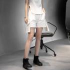 Asymmetrical Plain Shorts With Pocket