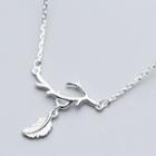 Leaf Necklace 925 Sterling Silver - Necklace - One Size