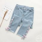 Lace-up Washed Jeans