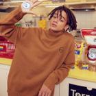 [r:lol] Couple Mock-neck Letter Sweater Camel - One Size