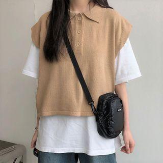 Knit Sleeveless Polo Shirt