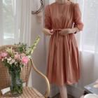Zip-back A-line Dress With Sash