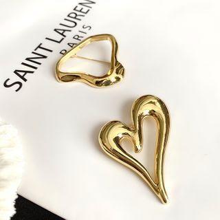 Alloy Heart / Irregular Hoop Brooch