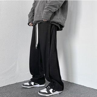 Drawstring Fleece Panel Sweatpants