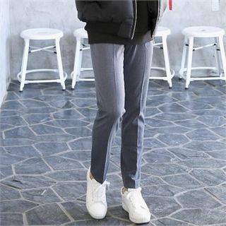Tab-front Brushed-fleece Lined Dress Pants